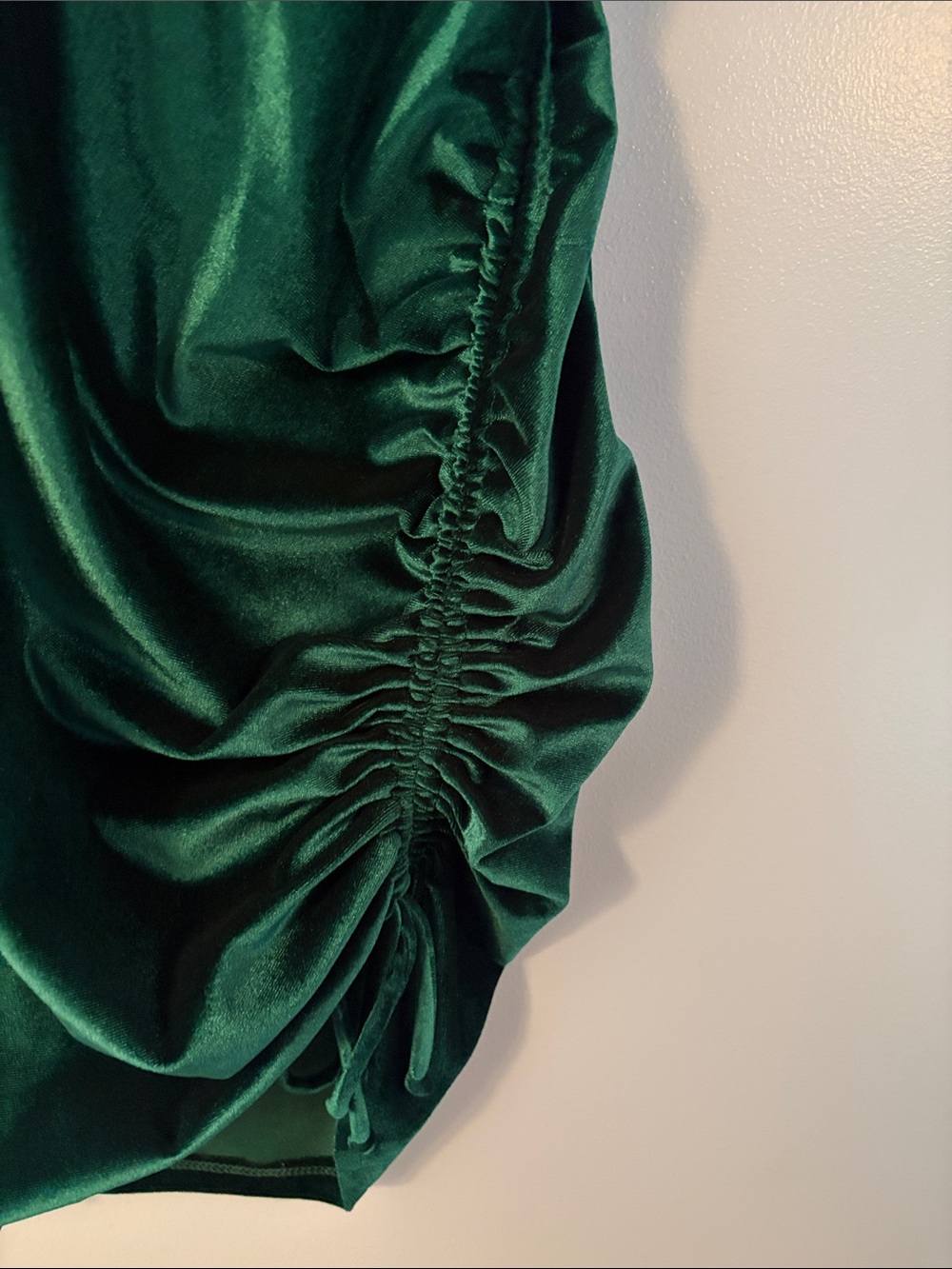 Windsor Deep Green Ruched Mini Dress - Picture 4 of 5